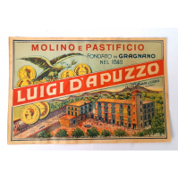 ♥ ETICHETTA LUIGI D'APUZZO GRAGNANO MOLINO E PASTIFICIO VINTAGE PUBBLICITà 1950