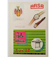♥ PUBBLICITA' 1950 OROLOGI ARSA CASER PAVIA RITAGLIO DI GIORNALE 34x24 cm