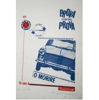 ♥ SERIGRAFIA PUBBLICITARIA CIRACI SOTTOVOCE PROVA CONTRO PROVA VINTAGE 1967 CAR