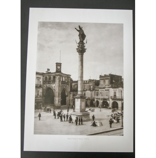 LECCE PIAZZA S. ORONZO 1910 Stampa foto repro Alinari la Repubblica