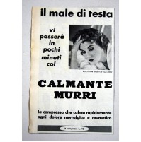 PUBBLICITA' 1961 CALMANTE MURRI vintage RITAGLIO GIORNALE