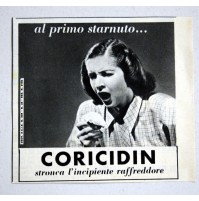 PUBBLICITA' 1961 CORIDICIN raffreddore vintage RITAGLIO GIORNALE