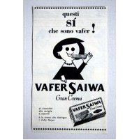 PUBBLICITA' 1961 VAFER SAIWA Gran Crema vintage RITAGLIO GIORNALE