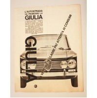 PUBBLICITA' 1964 ALFA ROMEO GIULIA vintage RITAGLIO GIORNALE anni 60