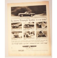 PUBBLICITA' 1964 TRIUMPH SPITFIRE 4 DUCATI vintage RITAGLIO GIORNALE